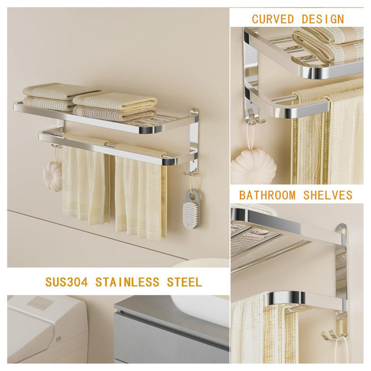 JASODI 3Tier Towel Racks for Bathroom with Towel Bars Multilayer Hotel